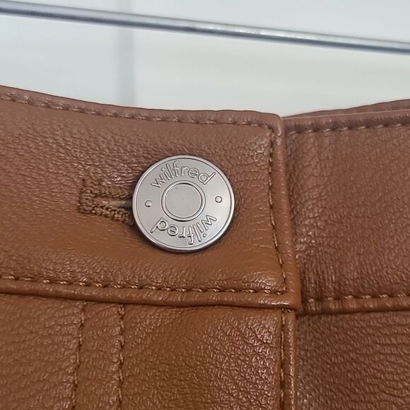 Wilfred Free Lucy Vegan Leather Utility Pants Chestnut Brown Size 10 - Picture 5 of 14